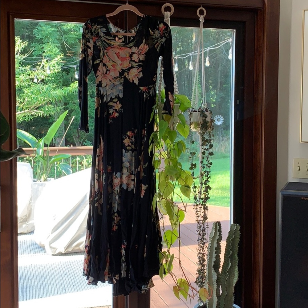 Free People “First Kiss” black floral maxi - Picture 8 of 8